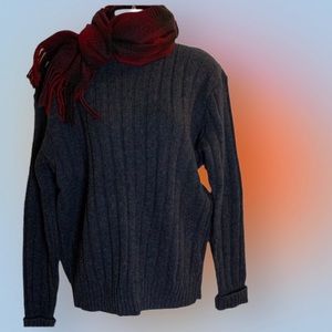 Vintage Ralph Lauren Polo 100% wool gray dad sweater crew neck pullover size L